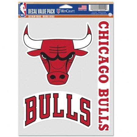 Wincraft Wincraft 9416606855 NBA Chicago Bulls Decal Multi Use Fan - Pack of 3 9416606855